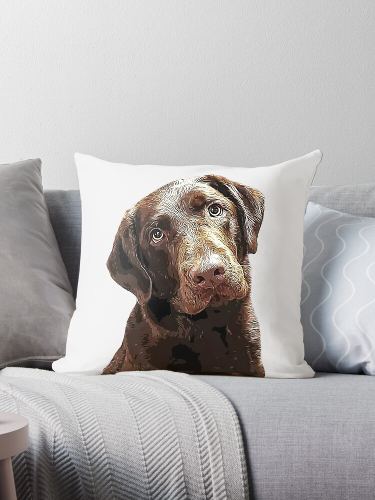 Labrador Chocolate Lab  Throw Pillow for Sale by ElegantCat