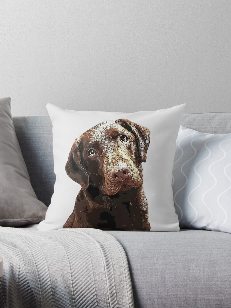 Labrador Chocolate Lab  Throw Pillow for Sale by ElegantCat