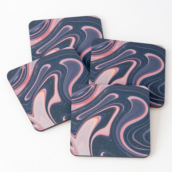Item preview, Liquid Blue Pink Abstract designed and sold by noiramcreates.