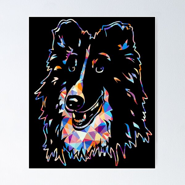 Item preview, Cool And Awesome Shetland Sheepdog Geometric designed and sold by UnknownArtistt.