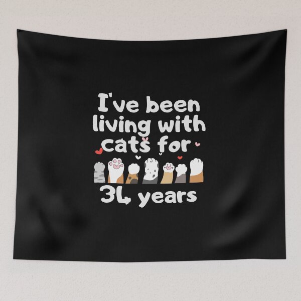 Item preview, I've been living with cats for 34 years designed and sold by marunstudio.