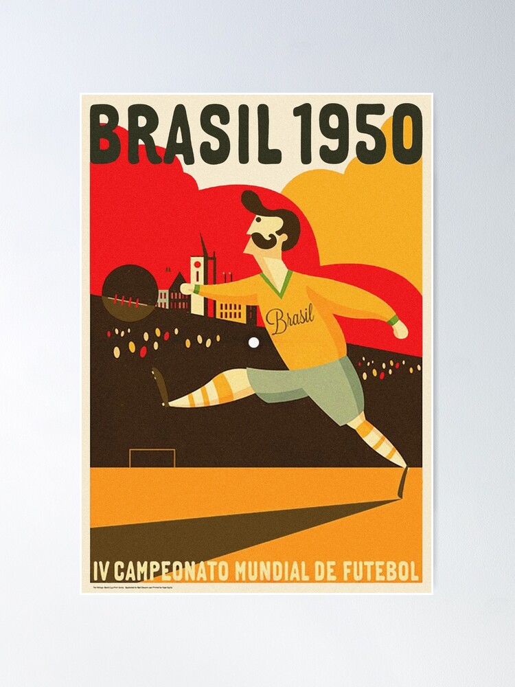 No04 My 1950 Brasil Soccer World Cup poster Sticker by Chungkong Art - Fine  Art America