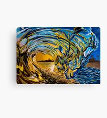 Crashing Wave Sunset Painting - Hawaiian Gold II Canvas Print