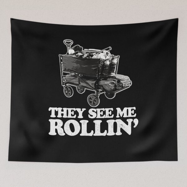 Item preview, They See Me Rollin, Funny Ballpark Wagon - Softball Baseball designed and sold by edensmr.