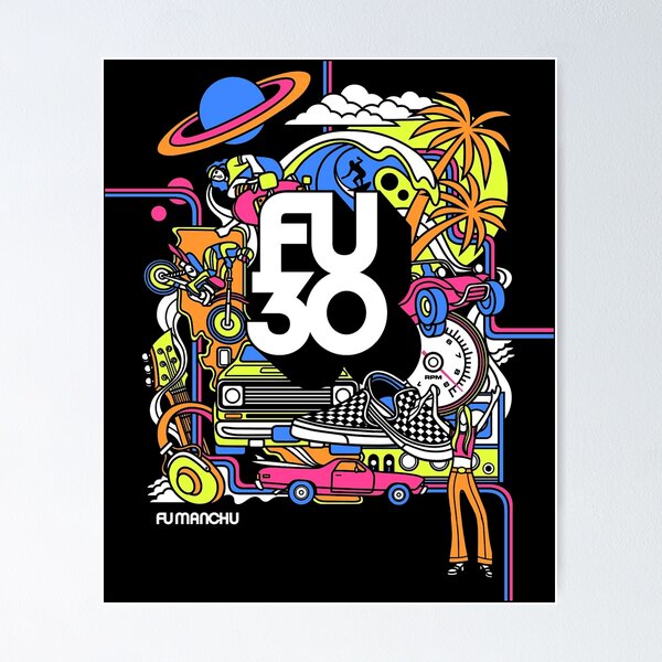 Fu Manchu Logo Posters for Sale | Redbubble