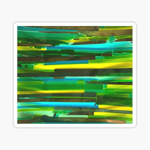 Gorgeous Green and Gold Glass Art Sticker