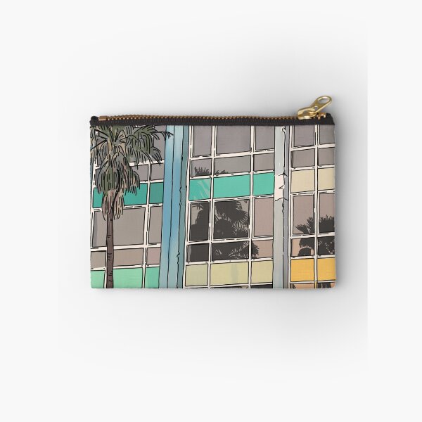 Item preview, Sunset and Palm trees reflecting in hotel windows in Tel Aviv designed and sold by NaliniLe.