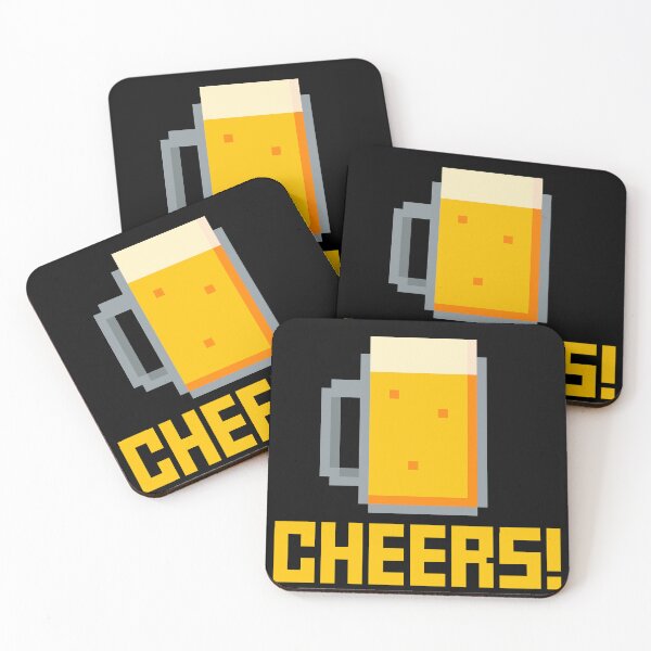 Item preview, Retro Pixel Art Drawing of a Beer Mug with CHEERS! Quote designed and sold by RiciPaneto.