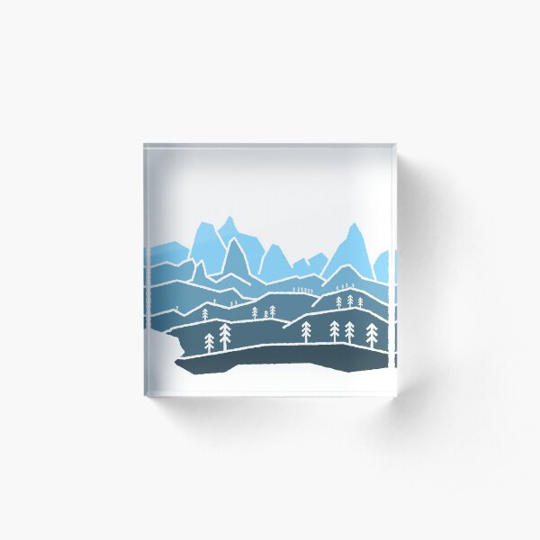 Mountain View Staggered Blue Acrylic Block