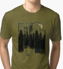 A Fox in the Wild Night Tri-blend T-Shirt