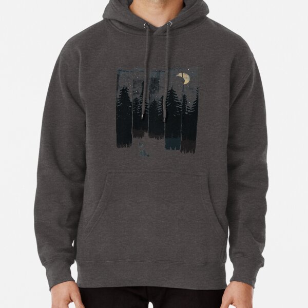 A Fox in the Wild Night Pullover Hoodie