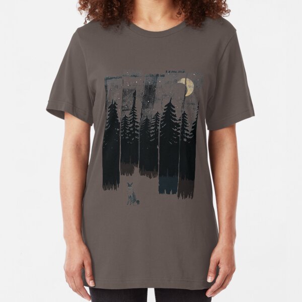 A Fox in the Wild Night Slim Fit T-Shirt