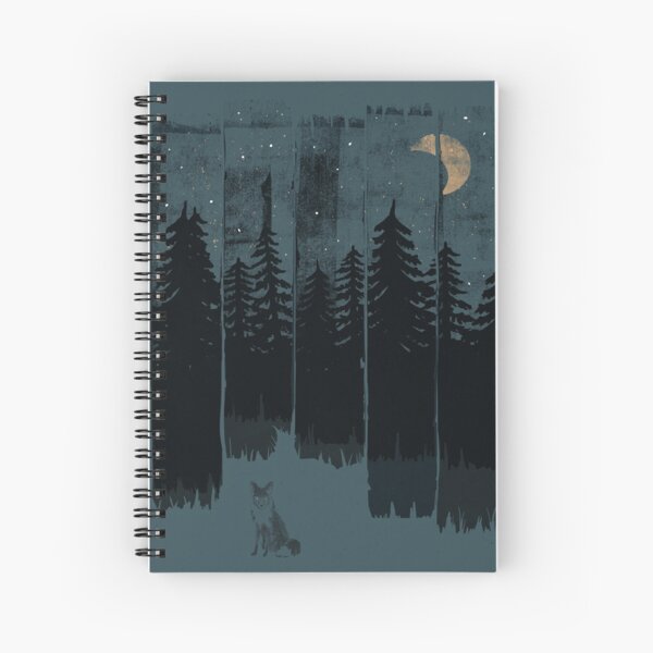 A Fox in the Wild Night Spiral Notebook