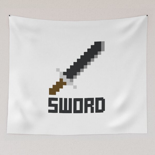 Item preview, Retro Pixel Art Drawing of a Sword with SWORD Quote designed and sold by RiciPaneto.