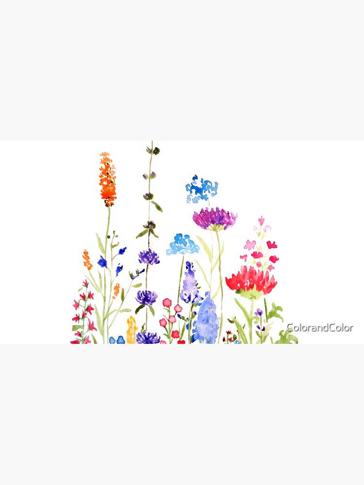 Thumbnail 7 of 7, Cap, hand painted colorful wild flowers watercolor painting designed and sold by ColorandColor.