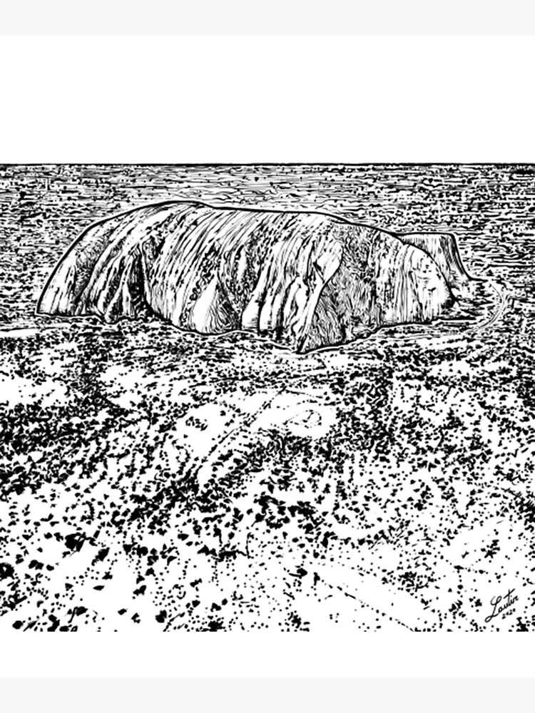 "Ayers Rock ULURU - AYERS ROCK ink painting.2" Poster for Sale by