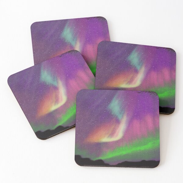 Item preview, Northern Lights Over The Forest, Beautiful Northern Lights, Northern Lights Aesthetic, Green Northern Lights Painting  designed and sold by Trendymotion.