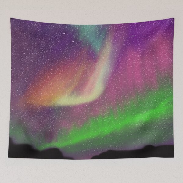 Item preview, Northern Lights Over The Forest, Beautiful Northern Lights, Northern Lights Aesthetic, Green Northern Lights Painting  designed and sold by Trendymotion.