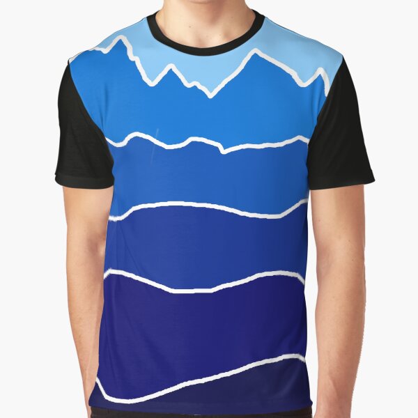 Landscape Staggered Blue Graphic T-Shirt