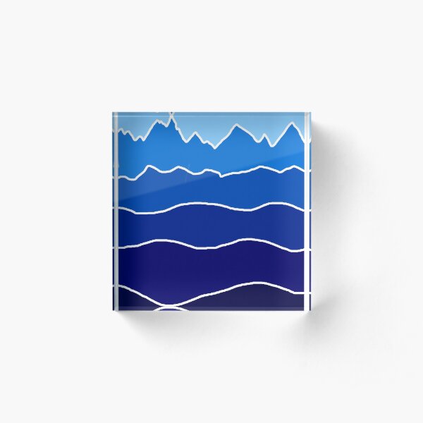 Landscape Staggered Blue Acrylic Block