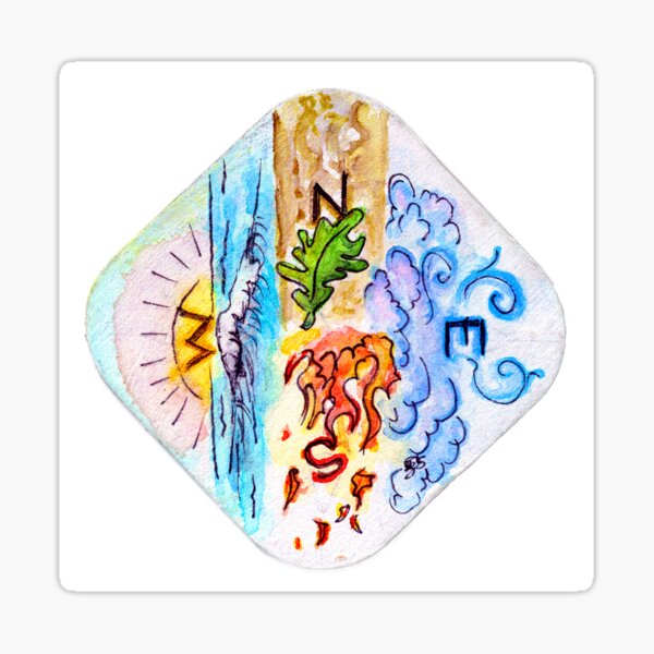 The Four Directions and Four Elements Sticker