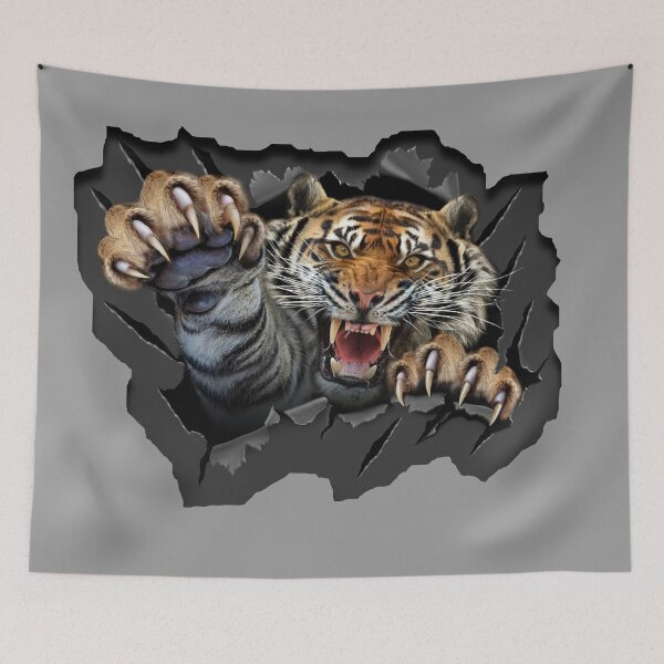 Item preview, Angry Tiger Attack designed and sold by hazaraart.