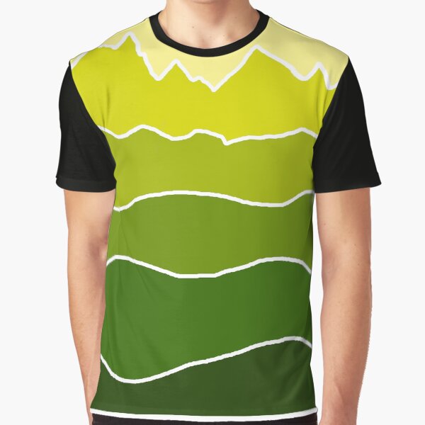 Landscape Staggered Green Graphic T-Shirt
