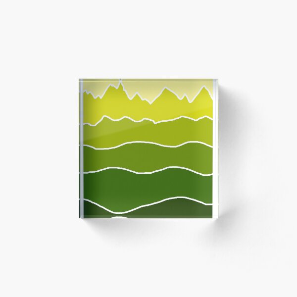 Landscape Staggered Green Acrylic Block