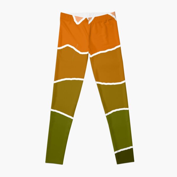 Landscape Staggered Green Orange Leggings