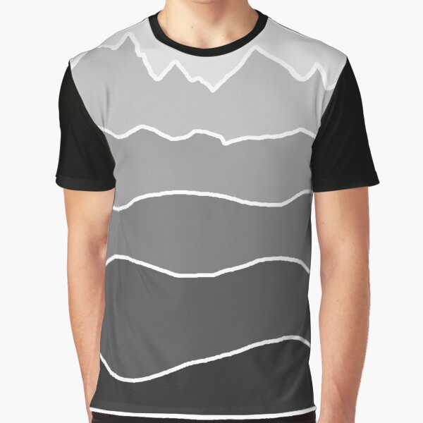 Landscape Staggered Grey Graphic T-Shirt