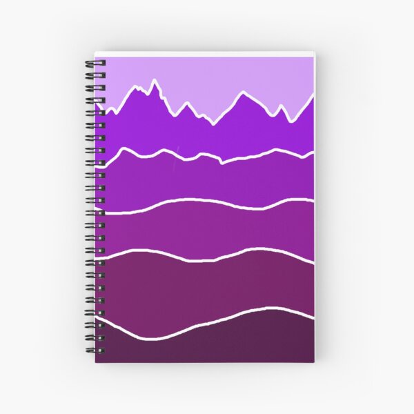Landscape Staggered Purple Spiral Notebook