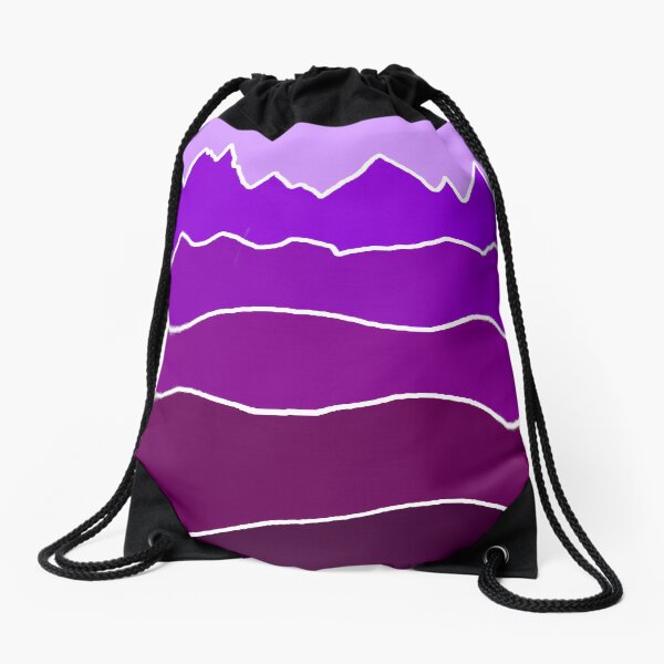 Landscape Staggered Purple Drawstring Bag