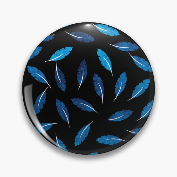 Item preview, Blue watercolors feathers on a dark background designed and sold by FunnyChameleon.