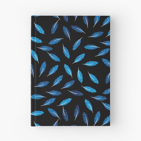 Item preview, Blue watercolors feathers on a dark background designed and sold by FunnyChameleon.