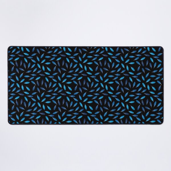 Item preview, Blue watercolors feathers on a dark background designed and sold by FunnyChameleon.