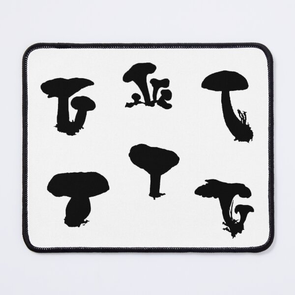 Item preview, Black and white minimalist Mushrooms silhouette, Autumn forest mushrooms, Vintage, Cottagecore Fall shirt, Plans, botanical designed and sold by Wild-Trend-Swag.