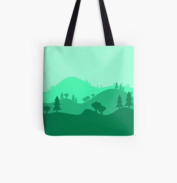 Landscape Blended Green All Over Print Tote Bag