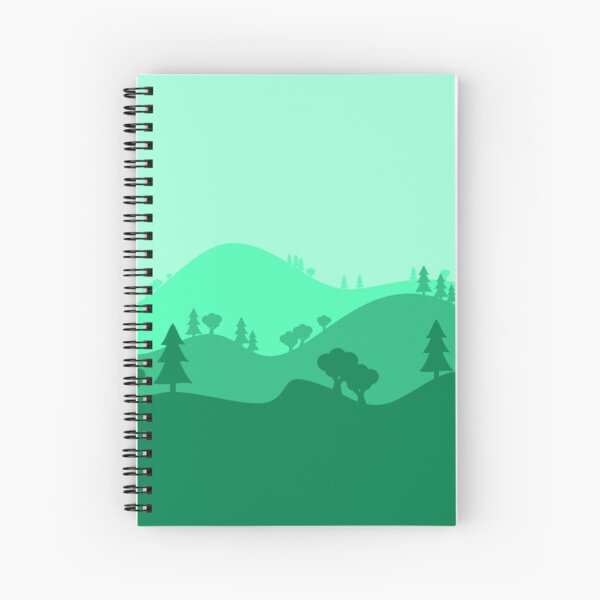 Landscape Blended Green Spiral Notebook