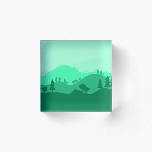 Landscape Blended Green Acrylic Block