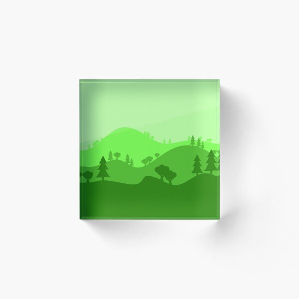 Landscape Blended Green 2 Acrylic Block