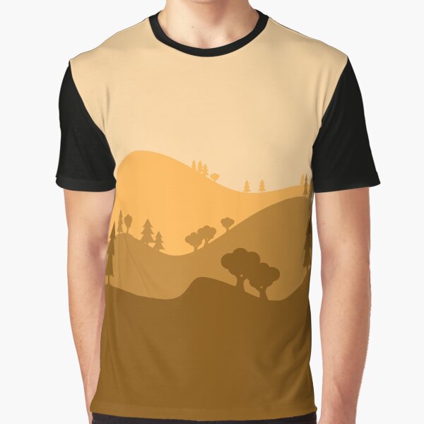 Landscape Blended Yellow Graphic T-Shirt