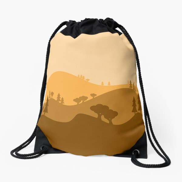 Landscape Blended Yellow Drawstring Bag