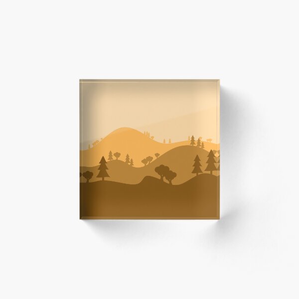 Landscape Blended Yellow Acrylic Block