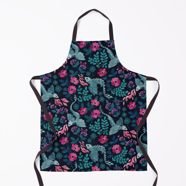 Item preview, Dragons floral in dark jewel tones designed and sold by adenaJ.