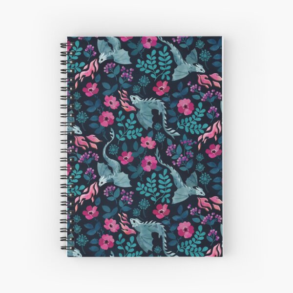 Item preview, Dragons floral in dark jewel tones designed and sold by adenaJ.