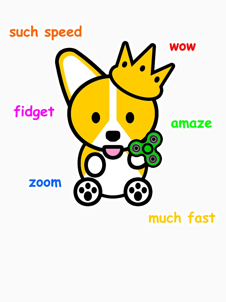 Thumbnail 7 of 7, Classic T-Shirt, Fidget Spinner Corgi Shiba Inu Doge Meme Dog designed and sold by jayrauler.