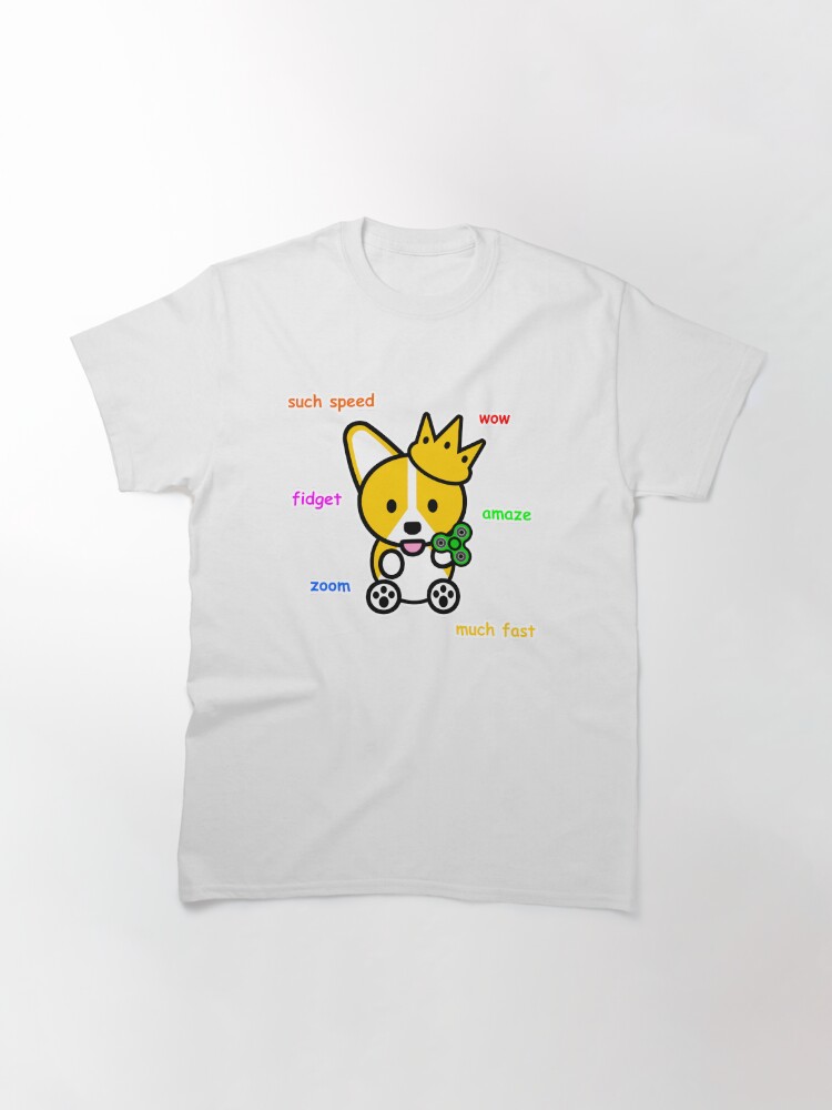 Thumbnail 3 of 7, Classic T-Shirt, Fidget Spinner Corgi Shiba Inu Doge Meme Dog designed and sold by jayrauler.
