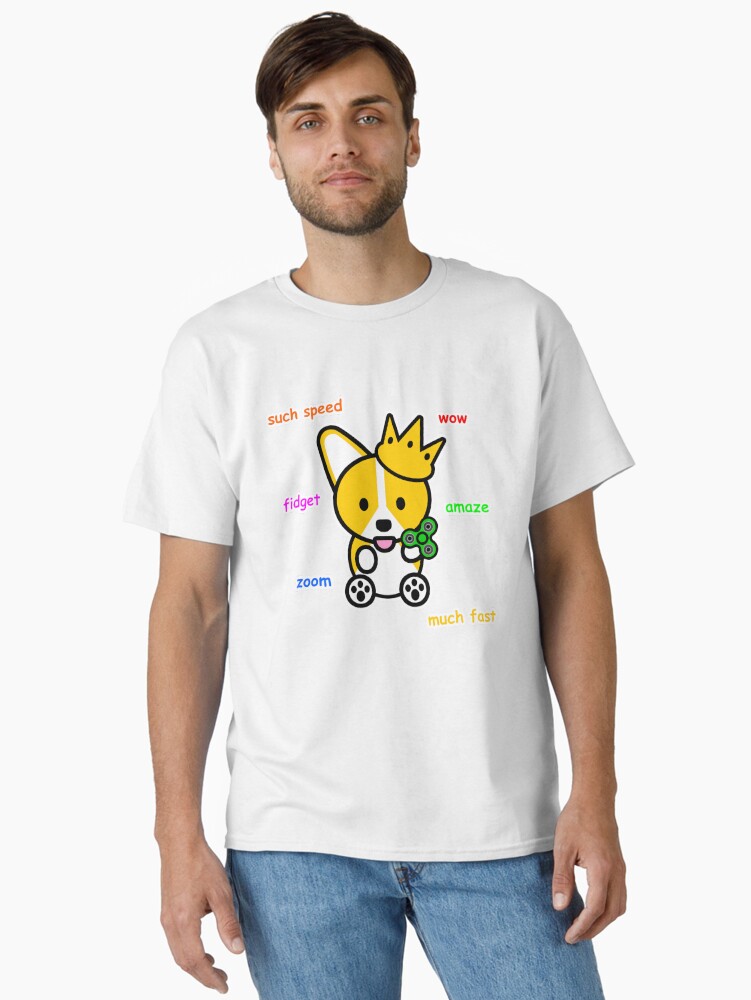 Thumbnail 2 of 7, Classic T-Shirt, Fidget Spinner Corgi Shiba Inu Doge Meme Dog designed and sold by jayrauler.