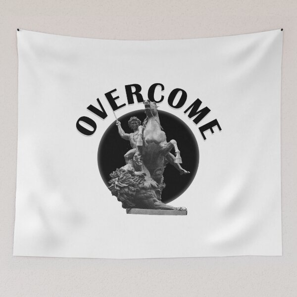 Item preview, Overcome Vintage Greek Warrior Gym Motivation designed and sold by designsbyted.