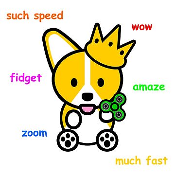 Artwork thumbnail, Fidget Spinner Corgi Shiba Inu Doge Meme Dog by jayrauler
